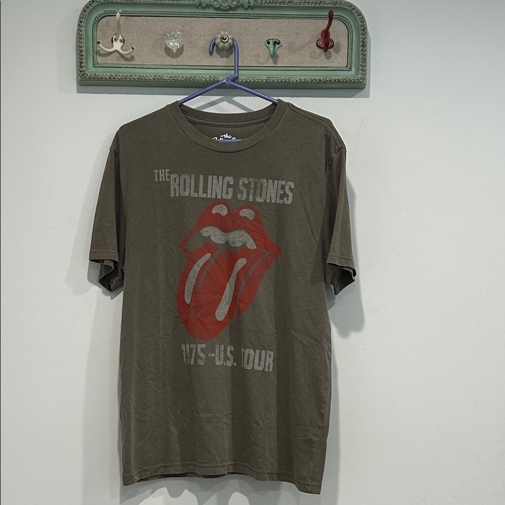 The Rolling Stones Band Tee Brown Short Sleeve 1975 US Tour medium adult unisex